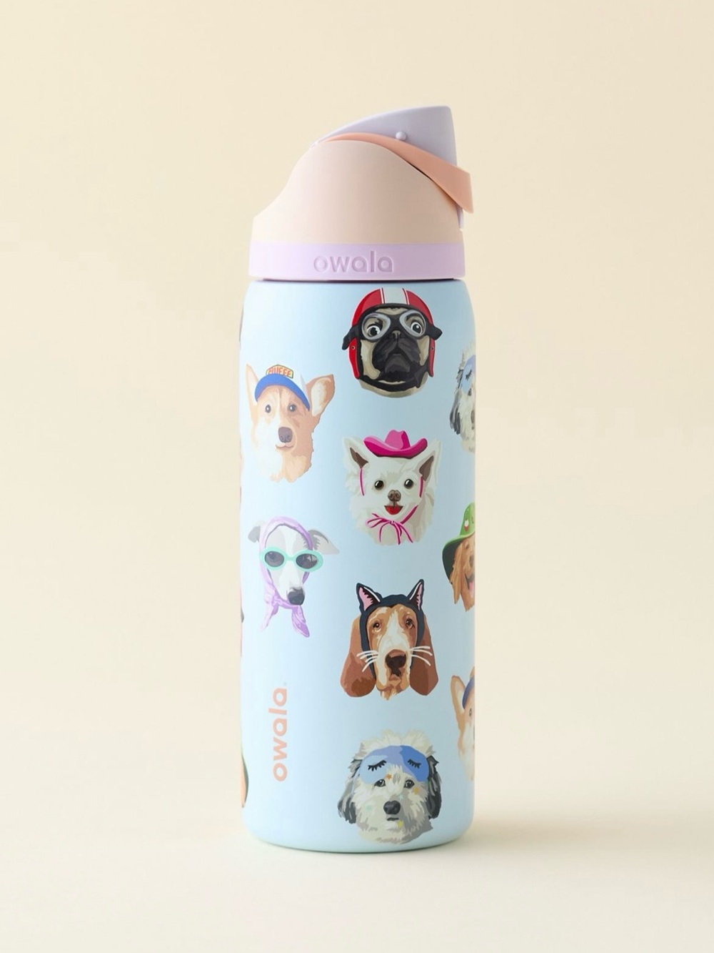 Owala UO Exclusive Dog Collage FreeSip 32 oz Stainless Steel Water Bottle
